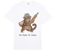 We Bake At Dawn Funny Cat Baker Rodillo Felino Comfort Colors Adult Heavyweight T-Shirt