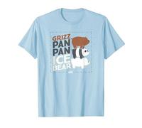 We Bare Bears Grizz Pan Pan Ice Bear Camiseta, Hombre, Azul Bebé, 3XL