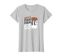 We Bare Bears Grizz Pan Pan Ice Bear Camiseta, Mujer, Plata, XL