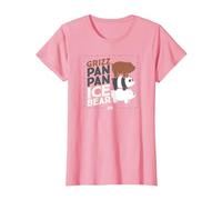 We Bare Bears Grizz Pan Pan Ice Bear Camiseta, Mujer, Rosado, XXL