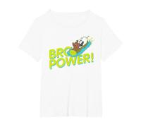 We Bare Bears Grizz Panda Ice Bear Bro Power! Camiseta, Mujer Tallas Grandes, Blanco, 4XL Grande