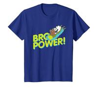 We Bare Bears Grizz Panda Ice Bear Bro Power! Camiseta, Niños, Azul Real, 8 años