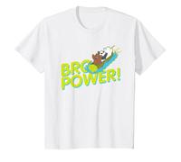 We Bare Bears Grizz Panda Ice Bear Bro Power! Camiseta, Niños, Blanco, 3 años