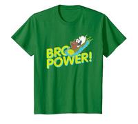 We Bare Bears Grizz Panda Ice Bear Bro Power! Camiseta, Niños, Verde Kelly, 6 años