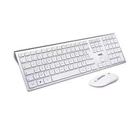 WE Bundle Teclado Ratón Inalámbrico Recargable 2.4G BT Blanco