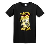 We Butter The Bread with Butter Mens Slice Unisex 100% Cotton Short-Sleeve T-Shirts Black XXL