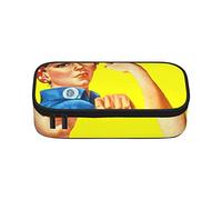 We Can Do It - Estuche para lápices de gran capacidad, bolsa de papelería de oficina, bolsa de cosméticos con compartimentos para niñas, niños y adultos