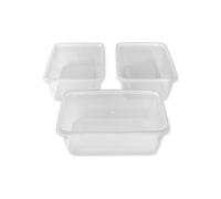 We Can Source It Ltd - Plástico Transparente Calidad Contenedores Rectangular Tarrinas con Tapas Microondas Comida Seguro para Llevar - 500ml