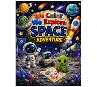 We Color, We Explore: Space Adventure: A Fun Space Coloring Book for Kids Ages 4-8 | 30 Cute Astronaut, Rocket, Alien & Planet Coloring Pages | Easy, Single-Sided Designs for Boys & Girls