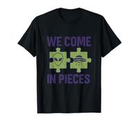 We Come in Pieces Alien Puzzle OVNI Humor Gráfico Camiseta