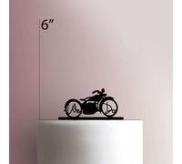 We Do Motorcycle- Decoración acrílica para tartas de 6 pulgadas de ancho/fucsia