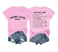 We Do Not Care Club Shirt WDNC Club Camisetas WDNC Club con letras impresas, rosa, L