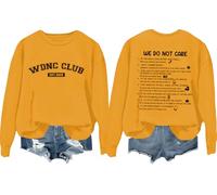 We Do Not Care Club Sudadera WDNC Club Shirts WDNC Club Letter Printed Graphic Tops, amarillo, M