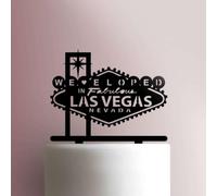 We Eloped in Fabulous Las Vegas - Decoración acrílica para tartas de 8 pulgadas de ancho/marrón