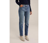 WE Fashion 5-pocket Mid Waist Dark Blue Talla: 34 | Vaqueros Rectos Outlet | Mujer | Azul