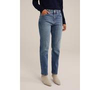 WE Fashion 5-pocket Mid Waist Dark Blue Talla: W26 | Vaqueros Rectos Outlet | Mujer | Azul