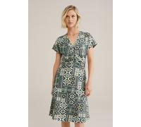 WE Fashion Dress Mid Length Green Talla: XS | Vestidos Midi Outlet | Mujer | Verde