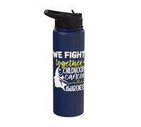 We Fight Together Childhood Cancer Awareness Men Women Kids Stainless Steel Insulated Water Bottle