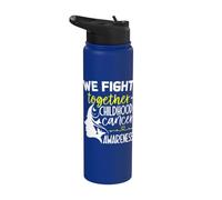 We Fight Together Childhood Cancer Awareness Men Women Kids Stainless Steel Insulated Water Bottle