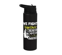 We Fight Together Childhood Cancer Awareness Men Women Kids Stainless Steel Insulated Water Bottle