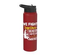 We Fight Together Childhood Cancer Awareness Men Women Kids Stainless Steel Insulated Water Bottle