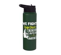 We Fight Together Childhood Cancer Awareness Men Women Kids Stainless Steel Insulated Water Bottle