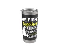 We Fight Together Childhood Cancer Awareness Men Women Kids Vaso térmico de acero inoxidable de doble pared