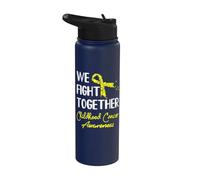 We Fight Together Childhood Cancer Awareness Stainless Steel Insulated Water Bottle