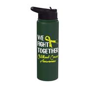 We Fight Together Childhood Cancer Awareness Stainless Steel Insulated Water Bottle