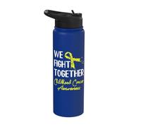We Fight Together Childhood Cancer Awareness Stainless Steel Insulated Water Bottle