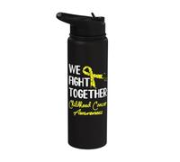 We Fight Together Childhood Cancer Awareness Stainless Steel Insulated Water Bottle