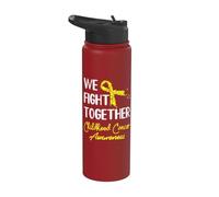 We Fight Together Childhood Cancer Awareness Stainless Steel Insulated Water Bottle