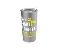 We Fight Together Childhood Cancer Awareness Vaso térmico de acero inoxidable de doble pared
