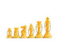 WE Games Juego de llavero de ajedrez a granel, 17 piezas de ajedrez de plástico amarillo con cadena, llavero, bonitos accesorios de llavero, llavero para hombres, llavero de llaves de coche