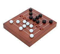 WE Games Nine Men's Morris Juego de mesa de 5 pulgadas, tama o de viaje, tablero de madera maciza con cierre magn tico, 9 canicas blancas y negra