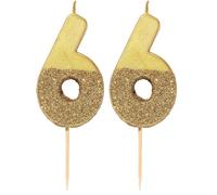 We Heart Birthdays Glitter Number Candle 6, Gold (Paquete de 2)