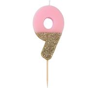 We Heart Birthdays Glitter Number Candle 9