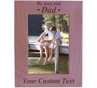 We Love You Dad Custom 5x7 Wood Picture Frame Add Your Custom Text Great Gift for Fathers Day Birthday 5x7 Vertical