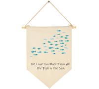 We Love You More Than All the Fish in the Sea- Cartel de bandera, regalos para niρos, niρas, niρos, bebιs reciιn nacidos, pancarta de arte de par