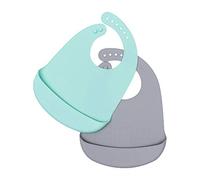 We Might Be Tiny - Juego de 2 baberos de silicona, color verde y gris