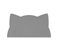 We Might BE TINY - Mantel individual de silicona para bebés y niños, diseño de gato gris (sin BPA y apto para lavavajillas)