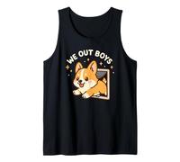 We out Boys, Divertido y Lindo Cachorro de Perro Corgi Camiseta sin Mangas