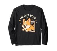 We out Boys, Divertido y Lindo Cachorro de Perro Corgi Manga Larga