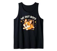 We out Boys, Lindo y Divertido Cachorro de Perro Corgi Camiseta sin Mangas