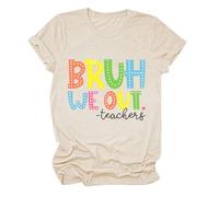 We Out - Camiseta de manga corta para profesor con texto en inglés, beige, 3XL