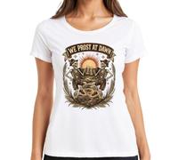 We Prost At Dawn - Pantalones de piel para mujer, Blanco, XL