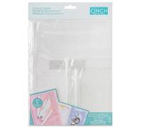 We R Makers Cinch Storage Pouch - 3 Fundas Plástico en 3 Tamaños - con Perforación 2:1 y Cremallera - para Bolígrafos, Pegatinas & Accesorios - Encuadernación de Libros & Diarios