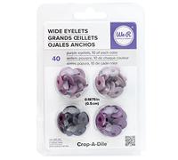 We R Memory Keepers 0633356415916 Ojales y Arandelas Crop-A-Dile-Wide-Purple (40 Piezas), Aluminio, Morado, 0.8 (Dia)