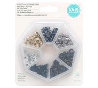 We R Memory Keepers 0633356603856 Almacenamiento Crop-A-Dile-Ojales y estuche metálico (141 piezas)