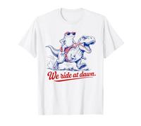 We Ride At Dawn Frog T Rex Dinosaurio Divertido Camiseta